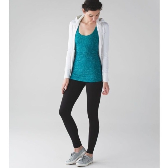 lululemon athletica Tops - Lululemon Cool Racerback Foli Manifesto Bali Teal Tank - Size 6